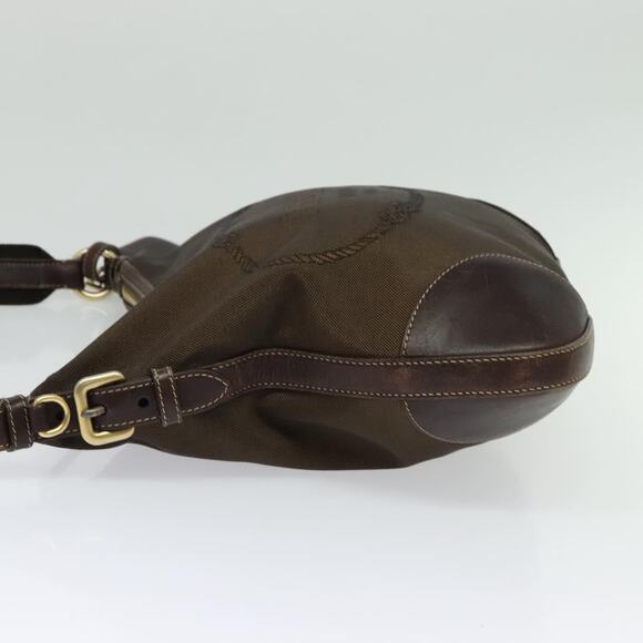 PRADA Shoulder Bag Canvas Brown Gold - Picture 4 of 9